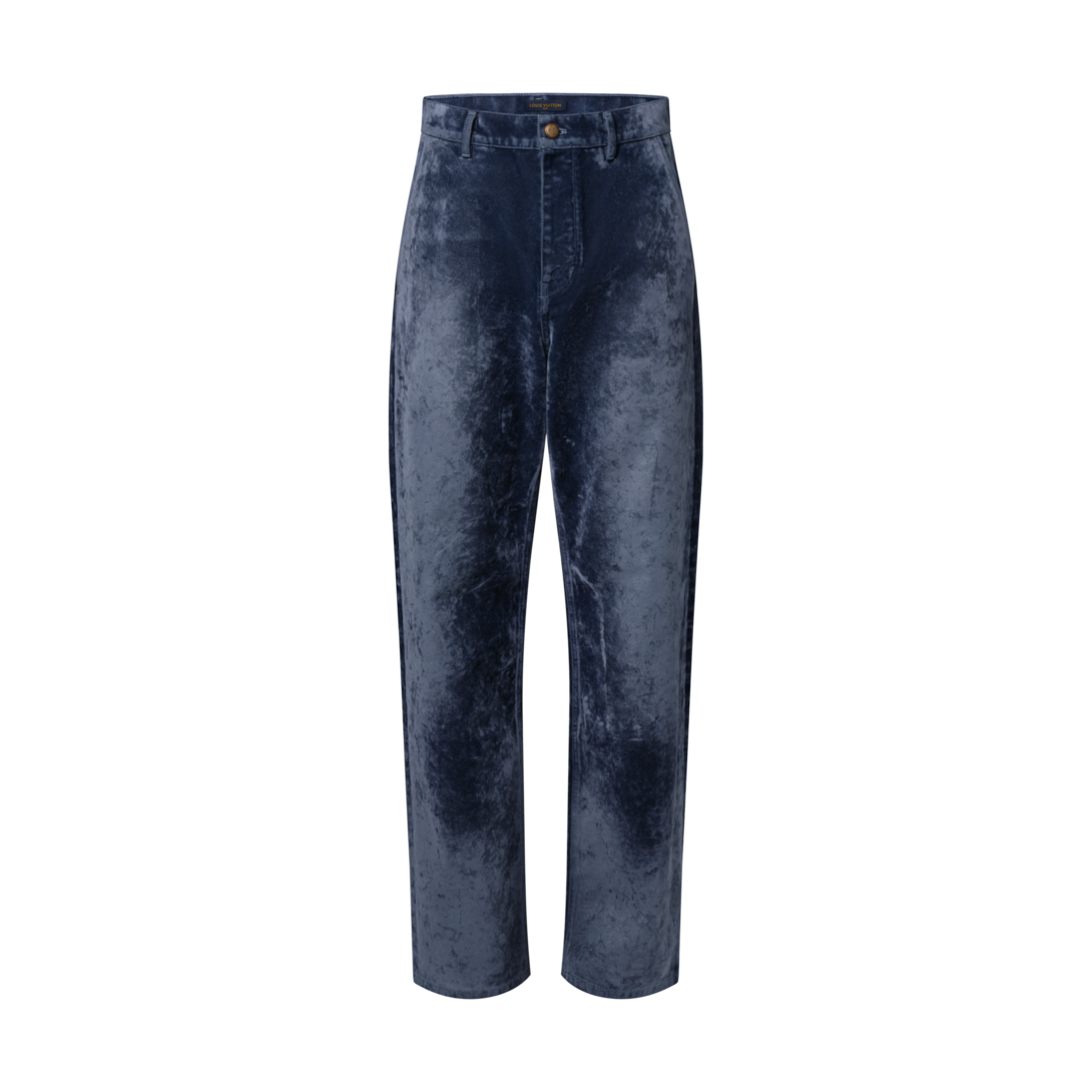 LOUIS VUITTON ダークブルー ジーンズ Velvet Denim Pants With Monogram Details - Ready to Wear | LOUIS